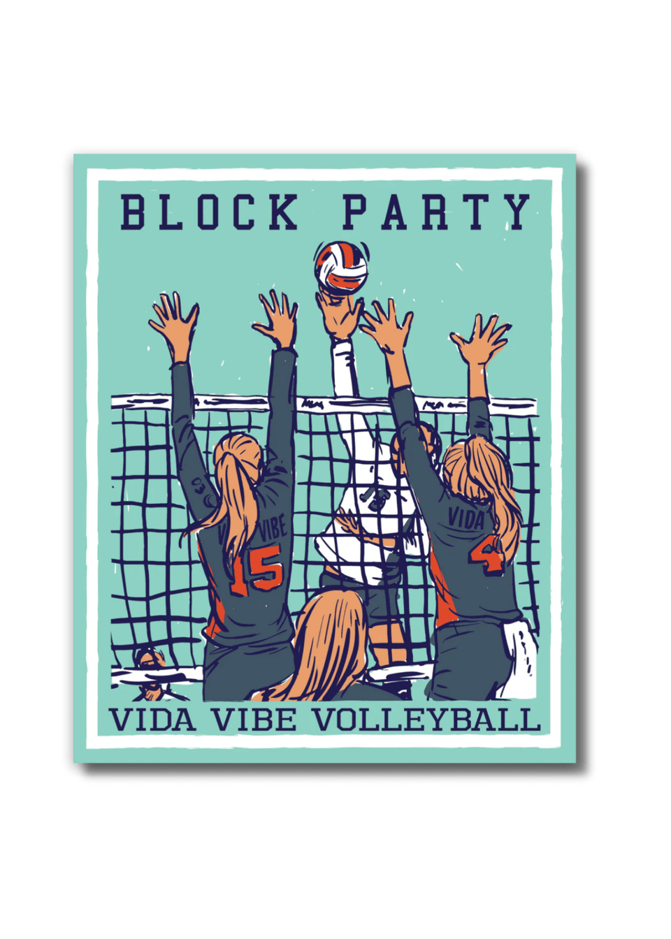 Block Party Volleyball Sticker